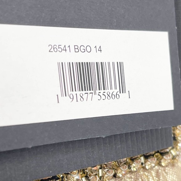 Mac Duggal Metallic One Shoulder Ruffle Tiered Gown Women's Size 14 NWT - Picture 9 of 14